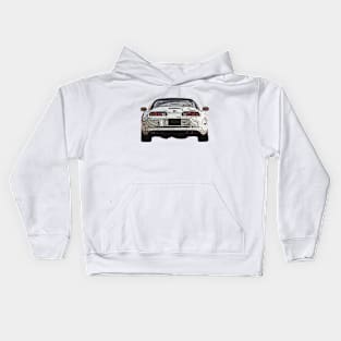 Creamy Dream: Toyota Supra White Posterize Front Design for Teen Car Enthusiasts Kids Hoodie